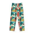 thumbnail image 6 of Uemuo Colorful Hawaii Palms Pattern Men's Wide Leg Palazzo Lounge Pants with Pockets Light Weight Loose Comfy Casual Pajama Pants-Large, 6 of 9