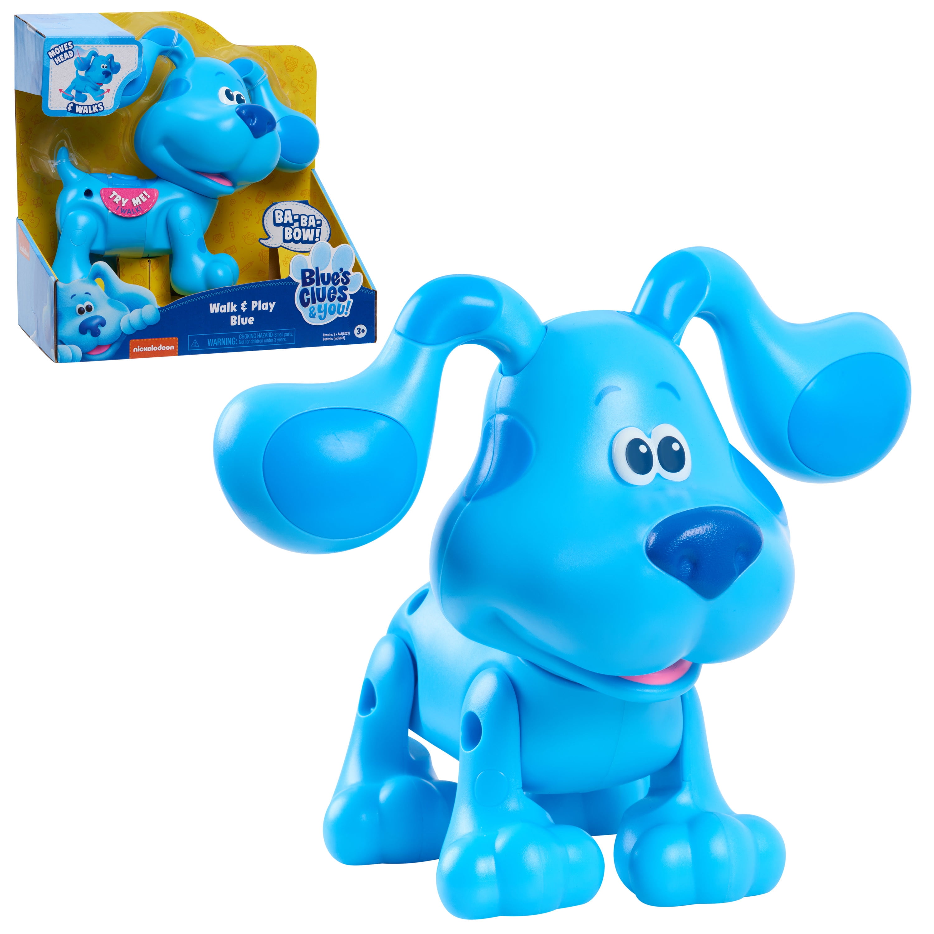 Blue's Clues & You! Walk & Play Blue, Walking and Barking Interactive Pet,  Kids Toys for Ages 3 Up, Gifts and Presents 