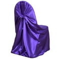 thumbnail image 6 of Efavormart Purple Chair Covers for Party 100 PCS Universal Satin Self Tie Banquet Folding Wedding Chair Cover - Fit on Most Chairs - Easy Use & Machine Wash Slipcovers for Outdoor Events, 6 of 10