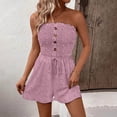 thumbnail image 2 of QATAINLAV Tube Rompers for Women 2025 Summer Strapless Short Jumpsuits Casual Drawstring Waist Pleated One Piece jumpsuit Beach Vacation Clothes Pink XL Sale of The Day Prime Today, 2 of 9