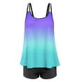 thumbnail image 3 of Plus Size Tankini Swimsuits for Women Two Piece Bathing Suits Tummy Control Long Torso Tank Tops with Boyshorts, 3 of 7