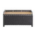 thumbnail image 6 of Furniture of America Azur Black Poolside Outdoor Wicker Metal Storage Bench, 6 of 9