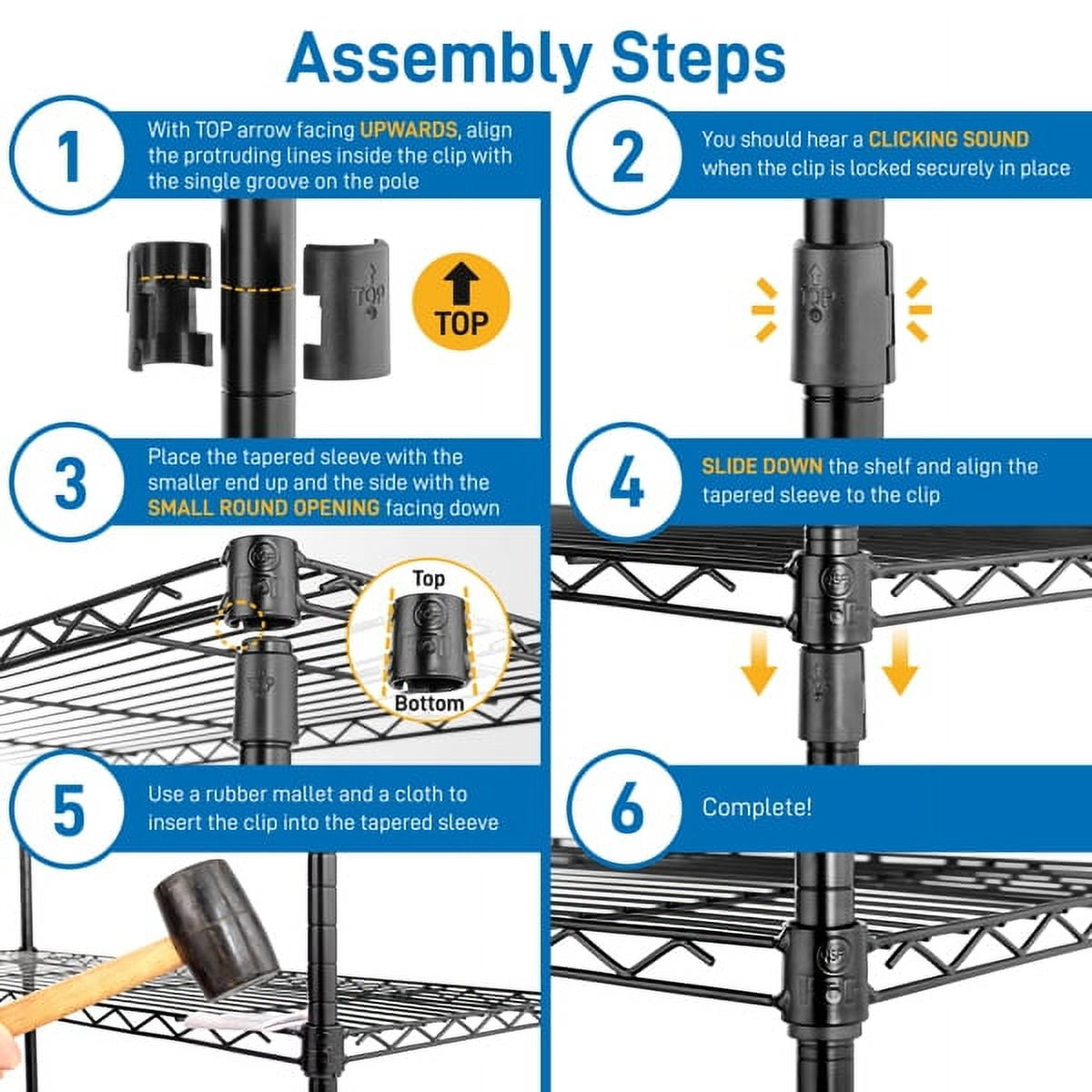 Adjustable Heavy-Duty 250kg Storage Shelf - Black Carbon Steel & PP Organizer for Home, Hotel, Restaurant