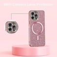 thumbnail image 2 of for iPhone 16 Pro Max Bling Crystal Diamonds Rhinestone Bumper Cover, [Compatible with MagSafe] Glitter Sparkle Bling Luxury Shiny Cute TPU Cover Case for 16 Pro Max KZ-Rose Gold, 2 of 6