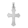 thumbnail image 4 of Real 14kt White Gold Textured and Polished Fleur de lis Cross Pendant; for Adults and Teens; for Women and Men, 4 of 4