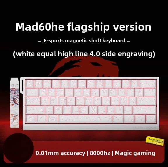 MADLIONS MAD 60/68HE Gaming Magnetic Switch Keyboard 61/68 Key Wired Custom Web Drive Return RT Adjustable Keystroke HotSwap