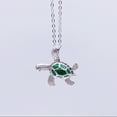 thumbnail image 4 of Jewelry VerPetridure Sea Turtle Ocean Blue Fire Opal Inlay Silver Jewelry Necklace, 4 of 5