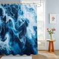 thumbnail image 2 of Bathroom Shower Curtain Modern Nautical Ocean Blue Wave Waterproof Shower Curtains with Hooks, Abstract Marble Texture Bath Curtains Bathtub Curtain Home Decor 72x72in, 2 of 9