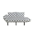 thumbnail image 2 of Oriental Futon Couch, Traditional Moroccan Pattern on Dotted Background Vintage Eastern Design, Daybed with Metal Frame Upholstered Sofa for Living Dorm, Loveseat, Grey Black and White, by Ambesonne, 2 of 4