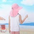 thumbnail image 5 of Kids Girls Boys Sun Hat Wide Brim UPF50+ Mesh Hats with Neck Flap, 5 of 7