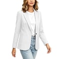 thumbnail image 5 of AherBiu Womens Blazer Jacket Collared Business Casual Fitted Single Button Office Ladies Work Coat Outwear with Pockets(X-Large,White), 5 of 7