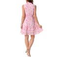 thumbnail image 3 of INSPIRE CHIC Women's Chiffon Dresses Smocked Chic Floral Sleeveless A-Line Mini Dress XL Light Pink, 3 of 6