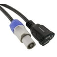 thumbnail image 2 of Cablesonline 1Ft. Accesorio De Iluminación De Escenario 16Awg, Conector De Salida De Alimentación Gris-Azul A Cable Adaptador De Corriente Hembra Nema 5-15R De 3 Clavijas Pc-Kb601, 2 of 3