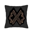 thumbnail image 4 of Set of 2 18x18in Throw Pillow Covers with Modern Black Background and Intricate Golden - Orange Geometric Design for Couch Bed Car, 4 of 8