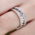 thumbnail image 4 of Blue Jewel 14K White Gold Plated Wedding Anniversary Rings - 1.6 Ct Oval Cut Lab Created Diamond Rings for Women's - Stackable Mountain Diamond Ring - Silver Diamond Beautiful Special Occasion Rings, 4 of 8