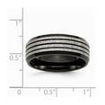thumbnail image 2 of Stainless Steel 8mm Black-plated and Striped Brushed And Polished Band Ring - Size 12, 2 of 2