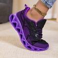 thumbnail image 4 of Women's Purple Black Breathable Running Sneakers - Comfortable Athletic Shoes for Workout&Walking, 4 of 6