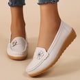 thumbnail image 4 of Mocassins à Enfiler pour Femmes à Talon Compensé Bas avec Fleurs, Chaussures de Marche Confortables en Cuir Souple, Chaussures de Plage, de Robe et de Travail, 4 of 7