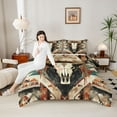 thumbnail image 4 of Homewish Bull Skull Full Size Comforter Sets 3-Piece for Female Men Adults,Bohemian Tribal Aztec Bedding Comforter Set,Western Theme Lightweight Bedding Sets,Ultra Soft Home Decor,Reversible, 4 of 8