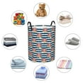 thumbnail image 6 of Daiia Popcorn On Blue Lines Round Laundry Basket with Handles Thickened Waterproof Circular hamper,Dirty Clothes Storage Basket for Bedroom,Bathroom,College Dorm-Small, 6 of 8