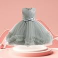 thumbnail image 2 of Little Girl Dresses Gray Flower Princess Dress Sequin Fluffy Yarn Birthday Dress Dress Kids Sundress,Size 6 Years-7 Years, 2 of 9