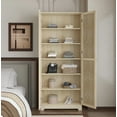 thumbnail image 3 of UBesGoo 72" Traditional Freestanding Kitchen Pantry Cabinet Wardrobe Armoire, Rattan, 3 of 3