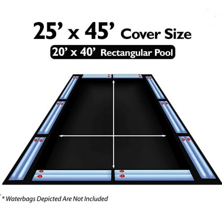 Micro Mesh Rectangular Swimming Pool Water Draining Winter Cover - (Choose Size)  20  x 40  Rectangle
