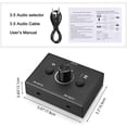 thumbnail image 4 of 2 Set 3.5mm Audio Switcher, 2 Input 1 Output/1 Input 2 Output Audio Splitter Switcher, Switcher Box,One-Key Mute Button, 4 of 7