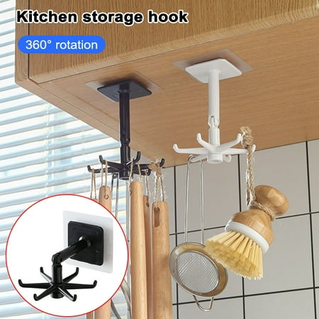 

4/6-claw Rotatable Hook Punch-free Universal Hanger Hanging Gadgets Storage Accessory for Bath Wall