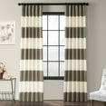 thumbnail image 2 of Thunder Tan & Off White Horizontal Stripe Curtain (1 Panel), Thunder Tan & Off White, 50W X 120L, 2 of 6