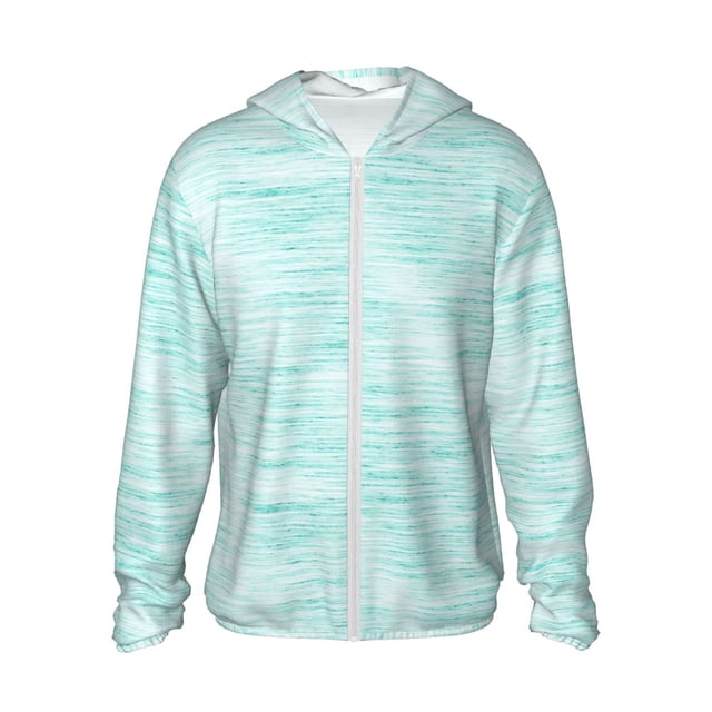 Lsque Blue Bright Pattern UPF 50+ Lightweight Sun Protection Men's Women's Long Sleeve Shirt, Hoodie Performance -Large