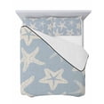 thumbnail image 7 of Quilts Twin-XL Size Bedding Set, Blue Starfish Coastal Lightweight Quilted Comforter, Nautical Summer Ocean Abstract Art Reversible Bedspread Coverlet with Pillow Covers for All Season, 68" x 98", 7 of 7