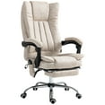 thumbnail image 2 of Vinsetto Microfiber Office Chair, High Back Computer Chair with 6 Point Massage, Heat, Adjustable Height and Retractable Footrest, Cream White, 2 of 9