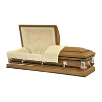 Casket Emporium Funeral Twilight Copper Metal 20 Gauge Rose-tan Crepe Interior 28.5" Adjustable Bed