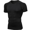 thumbnail image 5 of Yaoyar Mens Solid Color Raglan Sleeve Compression Training Short Sleeve Round Neck Performance Top Quick Dry Fit Athletic Workout Short Sleeve Shirt, 5 of 8