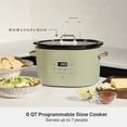 thumbnail image 4 of Thyme & Table 6QT Programmable Slow Cooker, Eucalyptus Green, 4 of 14