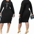 thumbnail image 3 of Plus Size Little Black Fringe Dress, 3 of 4
