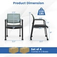 thumbnail image 3 of Costway Conference Chairs Set of 4 Stackable Office Guest Mesh Chair Waiting Room Wheels, 3 of 8