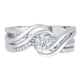 thumbnail image 2 of KATARINA 1/2 cttw Diamond Twist Bridal Engagement Ring with Matching Wedding Band in 14K White Gold, 2 of 6
