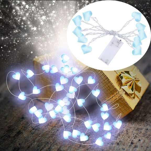 Valentine's Day Heart Lights 4.9ft 10LED Led Indoor Fairy Lights for Romantic Bedroom Decor for Wedding DIY Indoor Valentine Gift Decoration Rooms Weddings Birthdays and Holiday Celebrations,Blue