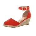 thumbnail image 4 of Sandalias con correa en el tobillo y hebilla para mujer, cuñas, zapatos transpirables de tejido de verano Wmkox8yii  sa1454, 4 of 5