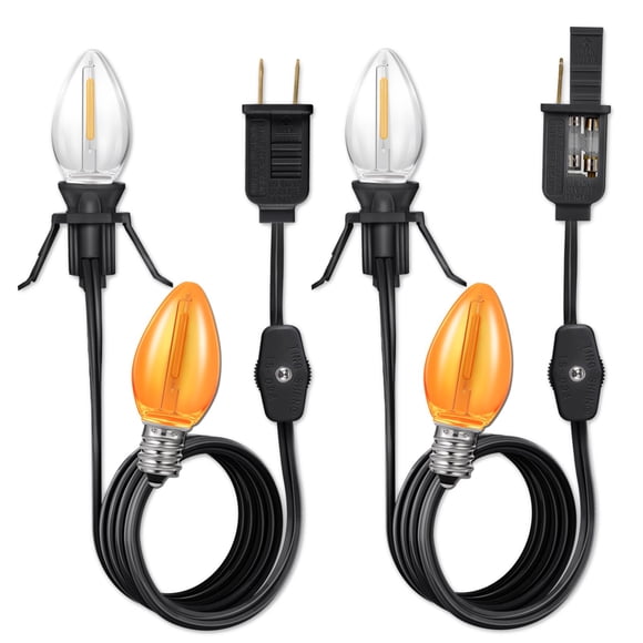 Cable de lámpara EMNOOTI, candelabro E12 125 V, paquete de 2 unidades, 1,8 m