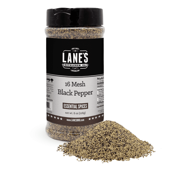Lane's 16 Mesh Ground Black Pepper- Premium Coarse Ground Black Pepper For Grilling and Cooking - 8oz