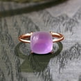 thumbnail image 3 of Gem Stone King 18K Rose Gold Plated Silver Cushion Cabochon Purple Amethyst Ring for Women | 4.42 Cttw | Gemstone Birthstone (Size 6), 3 of 4