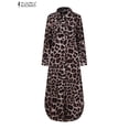 thumbnail image 4 of ZANZEA Women Leopard Print Dress Summer 2024 Half Sleeve Robe Split Long Evening Dress Female Office Midi Vestidos Oversize, 4 of 5