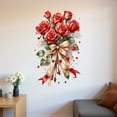 thumbnail image 4 of chaungfeng Christmas Wall Sticker, Removable Waterproof Decal, Rose Pattern, Easy to Apply, for Bedroom Background, Living Room, Kitchen, Home, Office, Party, 22x33 Inch, 4 of 6