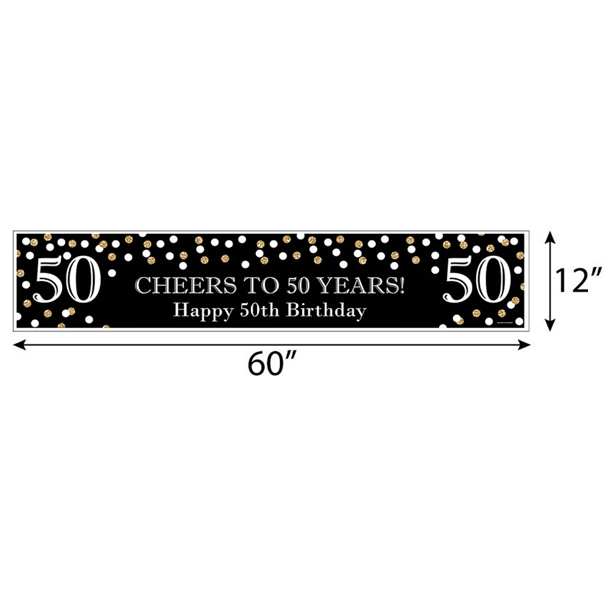 Big Dot of Happiness Adult 50th Birthday - Gold - Happy Birthday Decorations Party Banner
