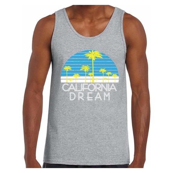 Awkward Styles California Dream Tank Top for Men California Tank Tops California Muscle Shirt Cali Gifts Men's California Palm Trees Tank Summer Tank Tops for Men Gifts from California