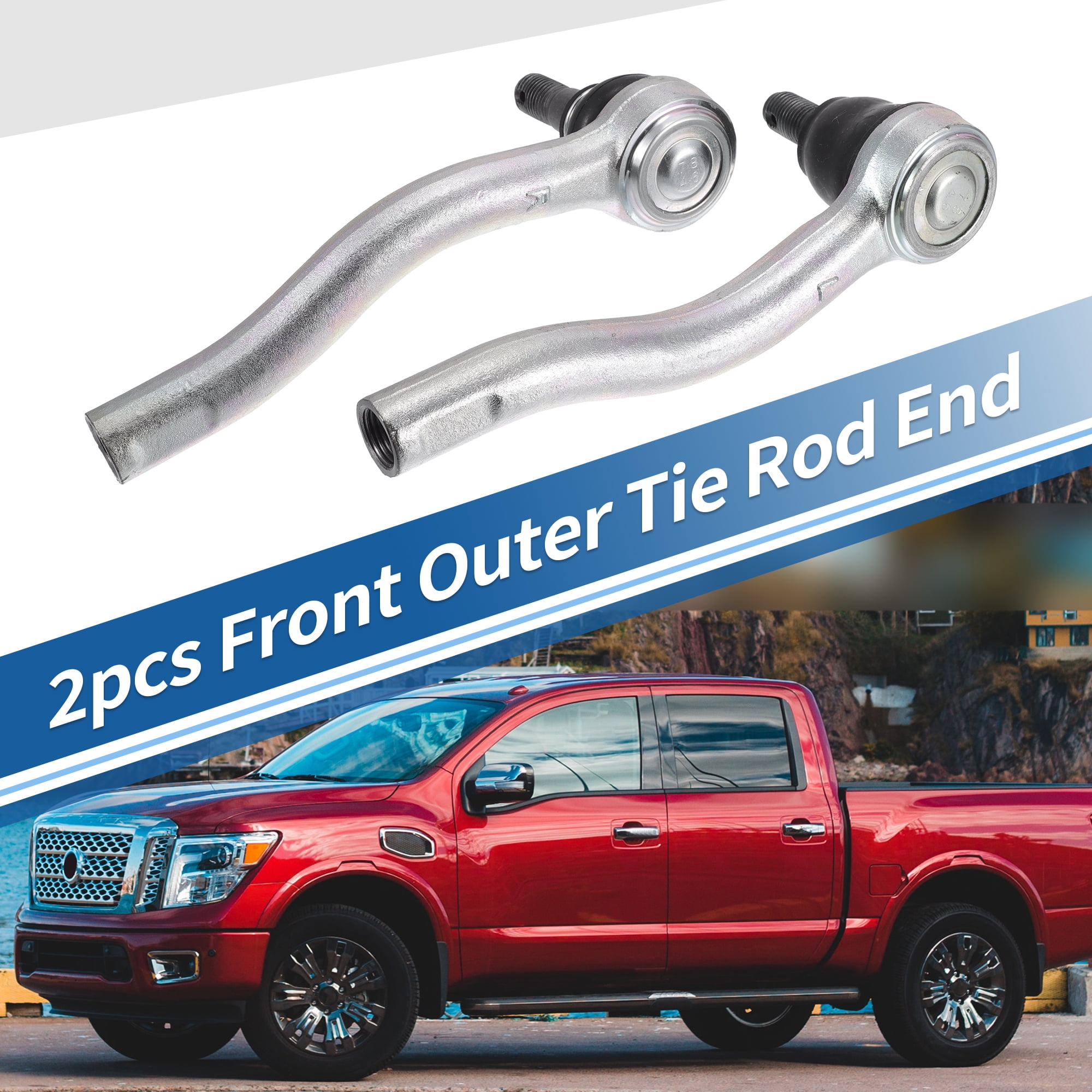 2pcs Front Outer Tie Rod Ends Kit Drag Link for Nissan Frontier Xterra No.48520EA025/48640EA025