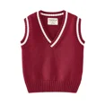 thumbnail image 3 of Chalecos de punto para niños escolares, suéter con cuello en V, chaleco, camiseta interior para adolescentes, cárdigan informal sin mangas para niñas, Tops de 4 a 13 años, 3 of 5